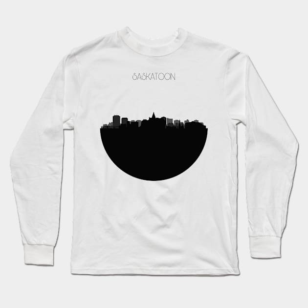 Saskatoon Skyline Long Sleeve T-Shirt by inspirowl